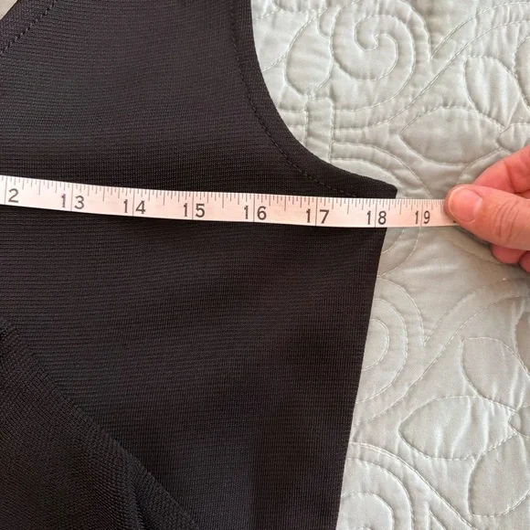 St. John Black Luster Knit Ruffle Cocktail Dress Size 8 Women - Picture 7 of 12